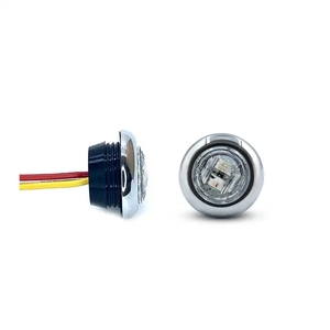 3/4&quot; Round 3led Dual Color <strong>Revolution</strong> <strong>LEDs</strong> Rear Side Marker Indicators Light for Truck Car Bus Trailer Chrome Trailer Side - Product Image 3