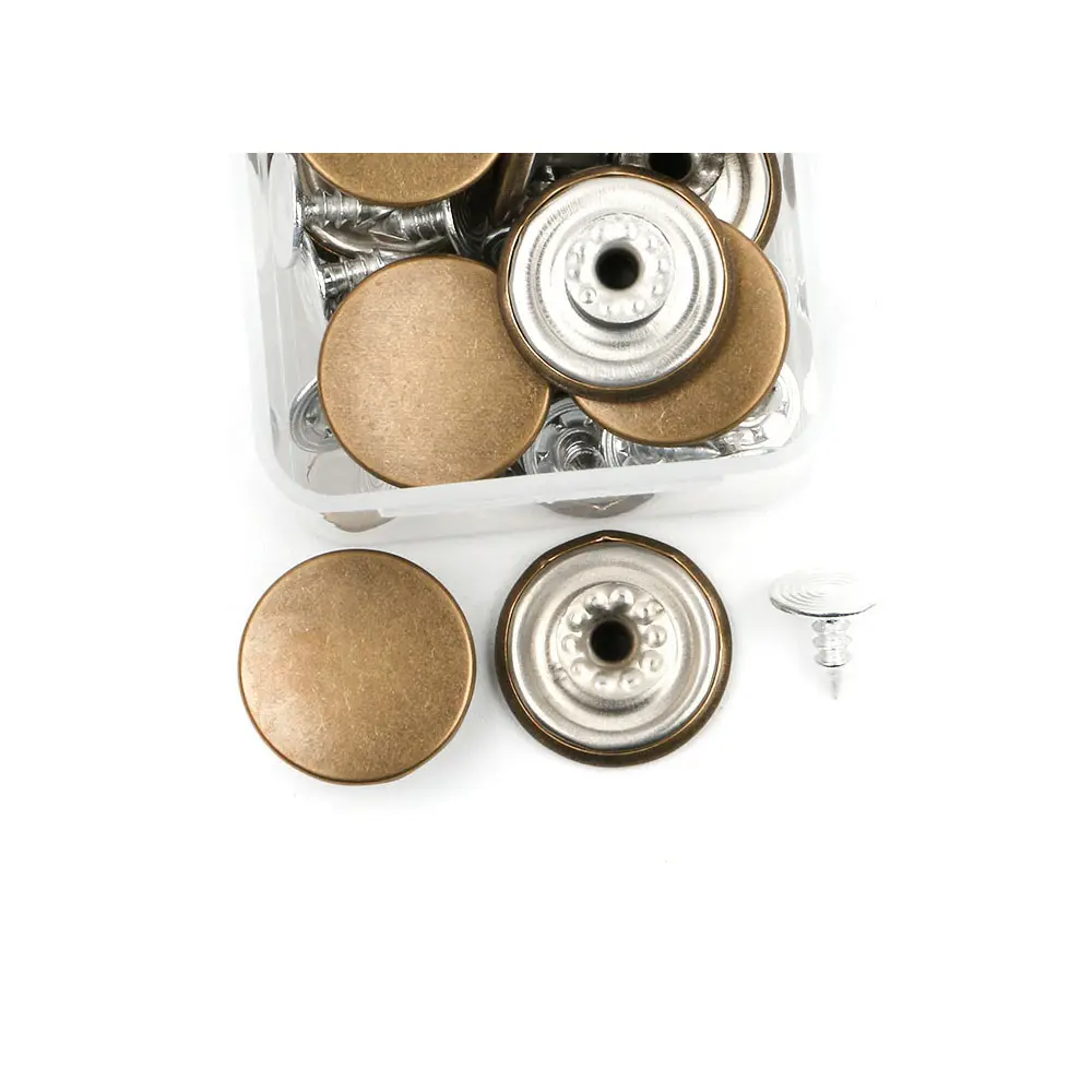 Wholesale 17mm Antique Copper Jeans Adjustable Denim Buttons Perfect Fit Metal Button For Clothing