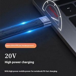 USB4ข้อมูลการชาร์จเร็ว Type-C ตัวผู้กับตัวผู้ส่ง40GB ธันเดอร์โบลท์ USB 4แบบนุ่มแบนสั้น C กับสายต่อ USB - Product Image 4