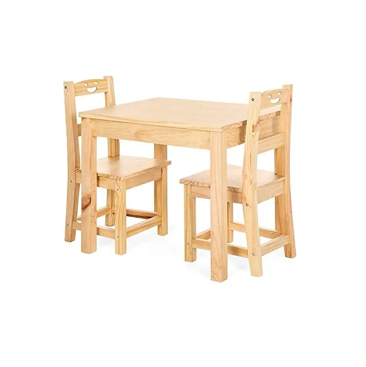 تصميم زوايا مستديرة خشبي طاولة للأطفال كرسي طاولة خشبية للأطفال طاولة للأطفال