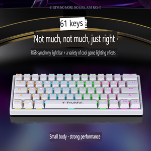 Factory Direct <strong>Keyboard</strong> Rgb 61-<strong>Key</strong> Pbt <strong>Computer</strong> Game Usb Cable <strong>Light</strong> Led Game Mechanical <strong>Keyboard</strong> - Product Image 2