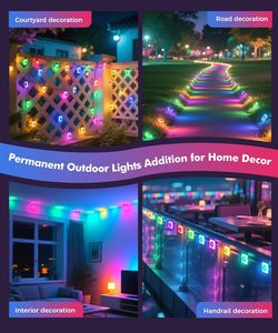 ไฟอัจฉริยะกลางแจ้ง100ฟุต RGB + IC ควบคุมด้วยแอป/ รีโมตกันน้ำ IP65เหมาะสำหรับคริสต์มาสวันหยุดการตกแต่งประจำวัน - Product Image 6