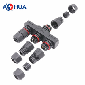 Screw Fixing Type 2PIN Assembly Cable <strong>Connector</strong> 1 <strong>Input</strong> 2/3/4 Cables <strong>Output</strong> DC <strong>Connector</strong> M16 Parallel LED Wire Plug - Product Image 4