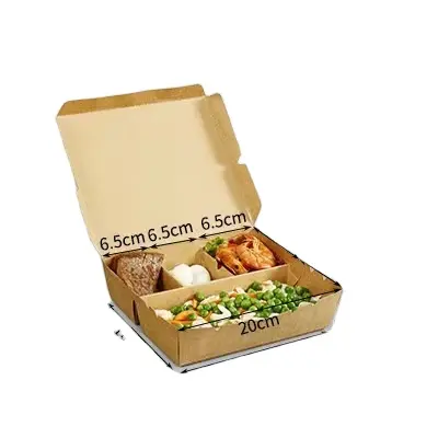 صندوق ورقي مخصص للاستعمال مرة واحدة للوجبات السريعة والوجبات الجاهزة صندوق ورقي لتعبئة الطعام في النزهات