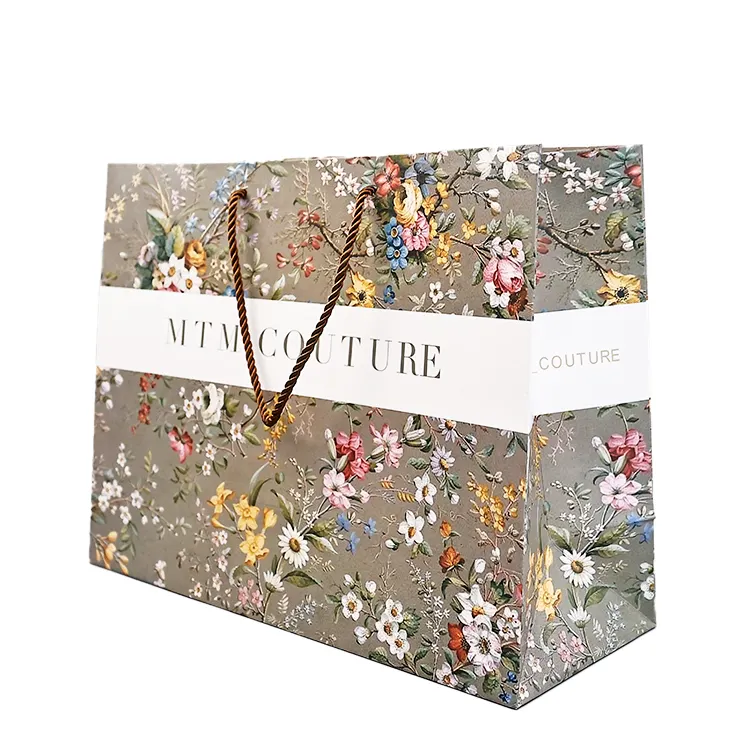 Sacchetti regalo di natale personalizzati di buona qualità all'ingrosso con logo personalizzato borsa della spesa sacchetto di carta