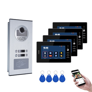 Sistema de videoportero inteligente de 4 unidades Videoportero para hogar y apartamento Fácil acceso al timbre del intercomunicador - Product Image 2