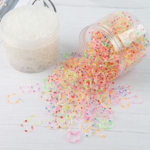 700 Pieces Children Disposable <strong>Colored</strong> Transparent Rubber Thickened Headband <strong>Elasticity</strong> Strong Pulling Continuous Hair Rope - Product Image 1