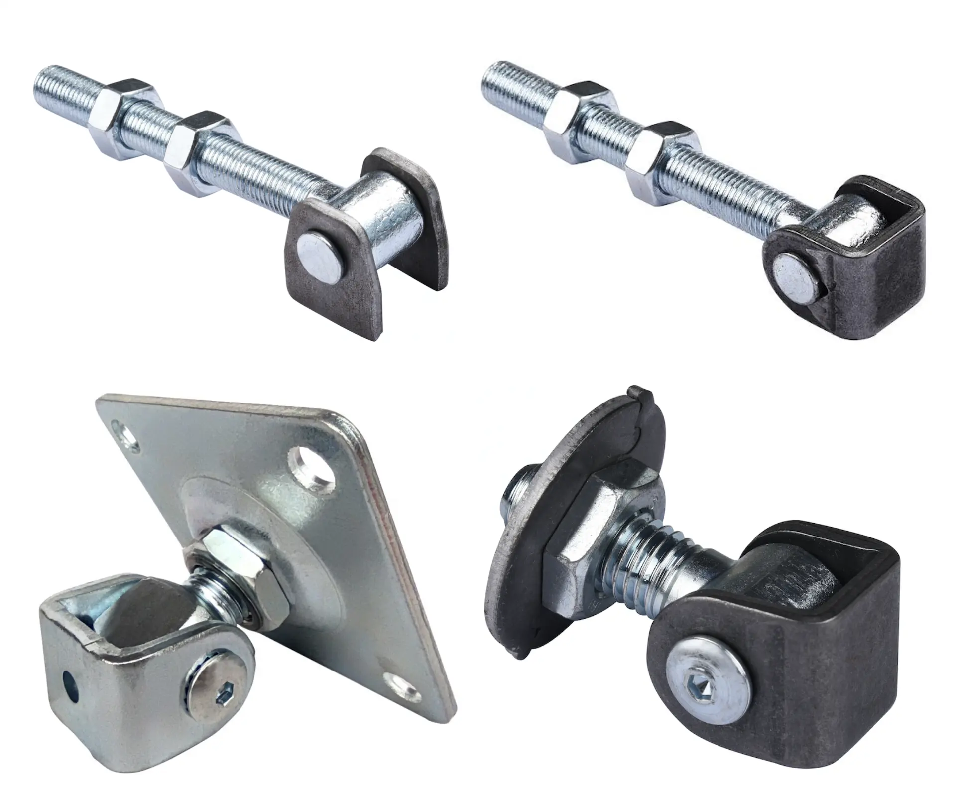 Zinc plated swing gate adjustable Hinge with long bolt and nut