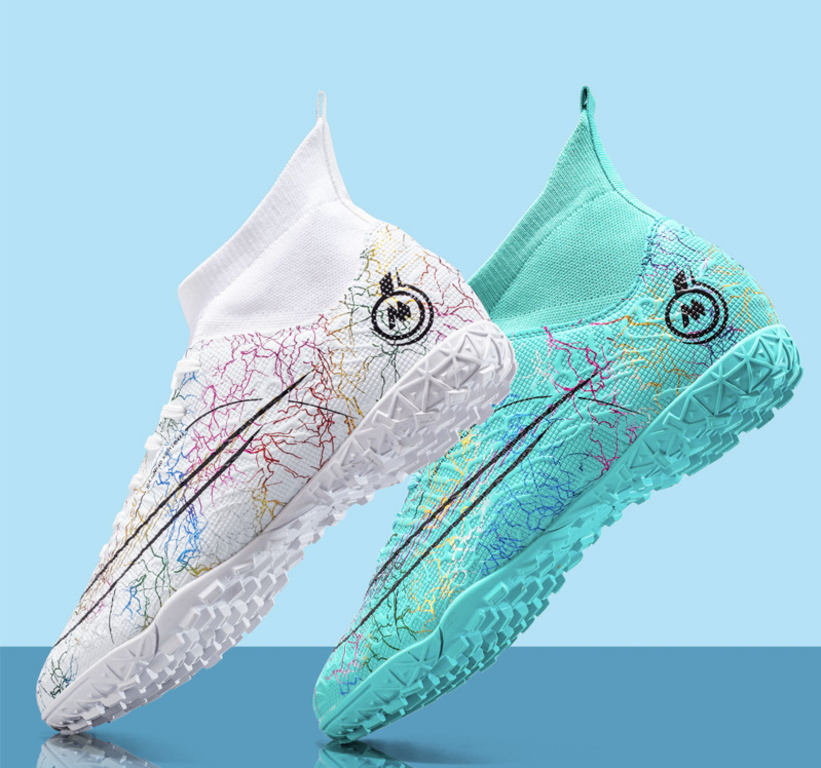 068-1 ongles cassés mixtes blanc + lune