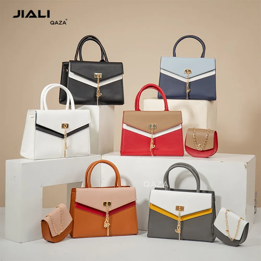 JIALI QAZA ensemble de 2 sacs à main et sacs à main de luxe pour femmes 2023 nouvelle mode tendance design PU cuir dames sacs à main classiques