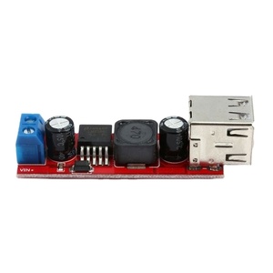 DC 6V-40V a 5V 3A Módulo convertidor de reducción de carga USB doble para cargador de coche de vehículo LM2596 Dual Two USB - Product Image 1
