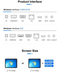 OCOM Neue 15-Zoll-Windows-Registrierkasse Pos Machine Touchscreen-Kassierer All-in-One-Pos-System computer - Product Image 6