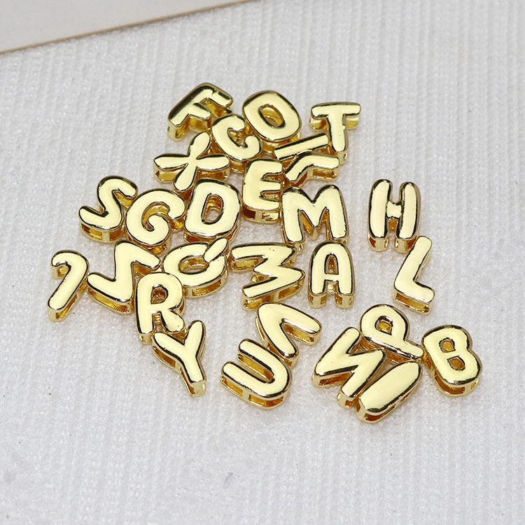 Gold letter charm/bigger approx.8*10mm