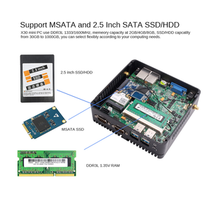 Lüfter loser industrieller Dual LAN DUAL COM Mini-PC-Kern i3 5005U 4010U i5 4200U Computer-Desktop mit 2 RS232 2 RJ45 Gigabit-Ethernet - Product Image 4