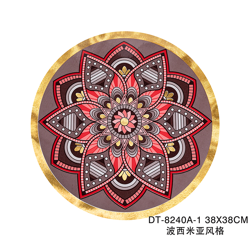 Bohemian Eco-friendly Waterproof Gold Vinyl PVC Round Placemats
