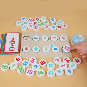 Venta caliente niños madera sumar restar contar ajedrez preescolar Color cognición clasificación matemática iluminación juego - Product Image 3