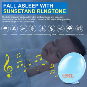 D3 Multifunctional Sunrise <strong>Wake</strong> Light FM Radio Symphony Light Double Alarm Clock for Bluetooth Speaker Sleep Consumer - Product Image 3