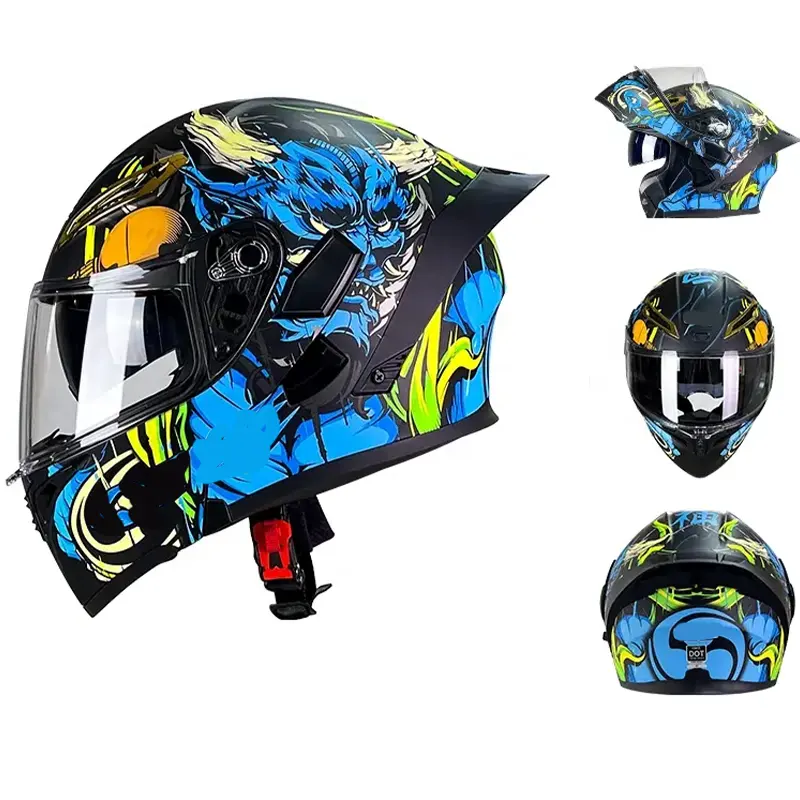 Großhandel Abs Men New Fashion Custom Full Face Eishockey Kohle faser Motorrad helm