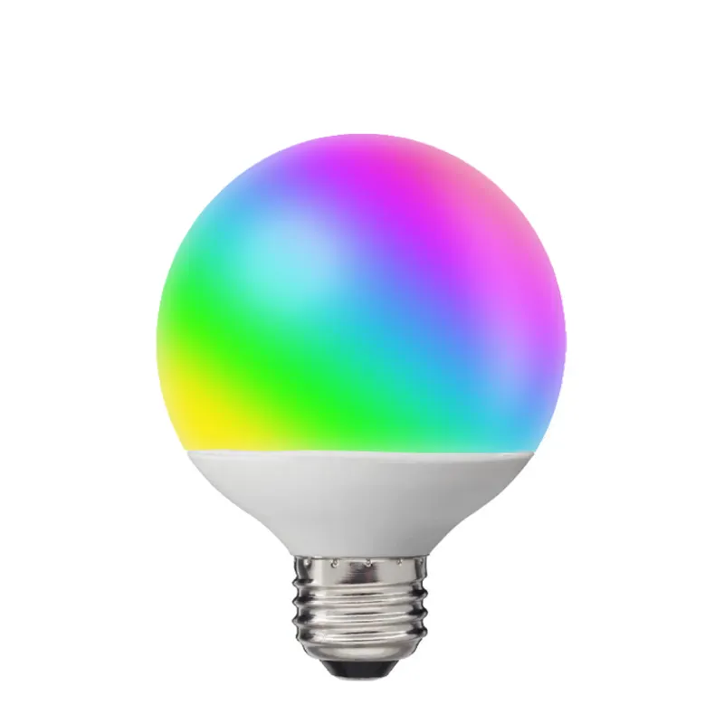 Lampe de maison intelligente Edison à intensité variable RGB Wifi 8W E26 E27 Base capteur d'éclairage G95 ampoule LED