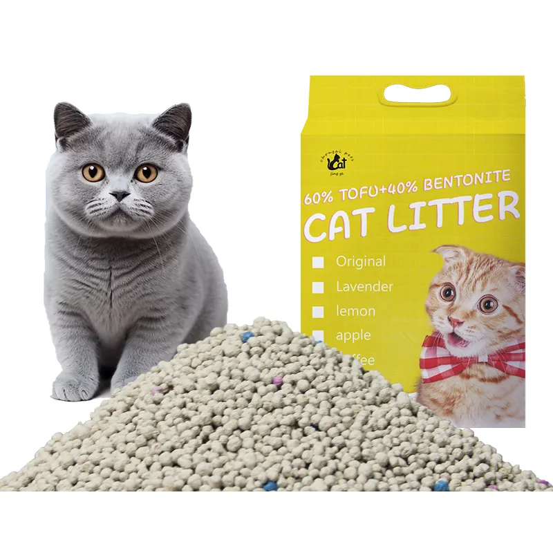 Arena para gatos Bentonite, arena fresca para gatos a granel con variedad de sabores