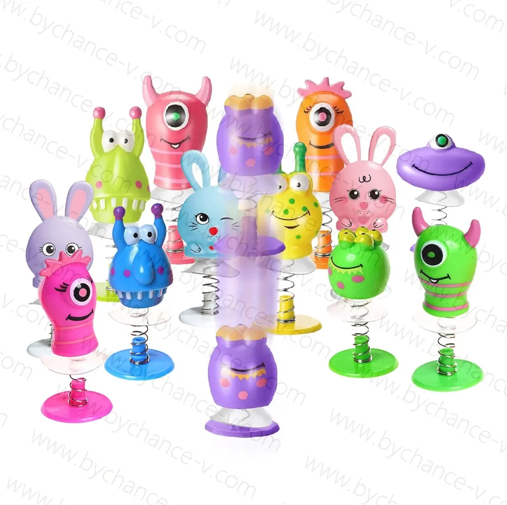 Popular juguete caliente regalo barato para niños primavera saltando pop up monstruos hinchables escritorio divertido juguete para cápsula juguetes idea de relleno