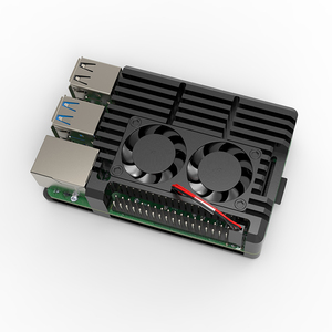 Raspberry Pi 4 con singolo o doppio ventilatore metallo guscio in lega di alluminio scatola accessorio elettronico - Product Image 1
