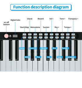 बोरा Bx1 शुरुआती क्लासिक पियानो 88 कुंजी फोल्डिंग इलेक्ट्रॉनिक पियानो वर्चुअल कॉर्ड डिजिटल पियानो - Product Image 3