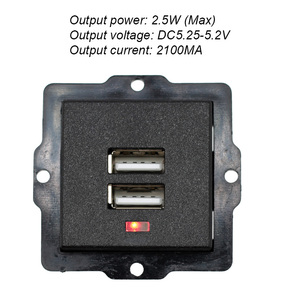 Toma de corriente USB de escritorio doble a presión, tipo de tarjeta integrada, adaptador de carga USB, 2 puertos de nailon para toma de mesa de tira de alimentación - Product Image 3