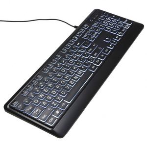 Teclado retroiluminado silencioso blanco de 104 teclas, letras Jumbo grandes, USB óptico en negrita, teclado de impresión grande con cable, caracteres de gran tamaño, nuevo - Product Image 1