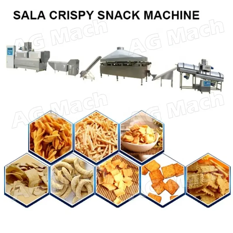 Spuntino fritto Cibo Farina Trombe Rendendo Estrusore Trombe Cibo Linea di Lavorazione