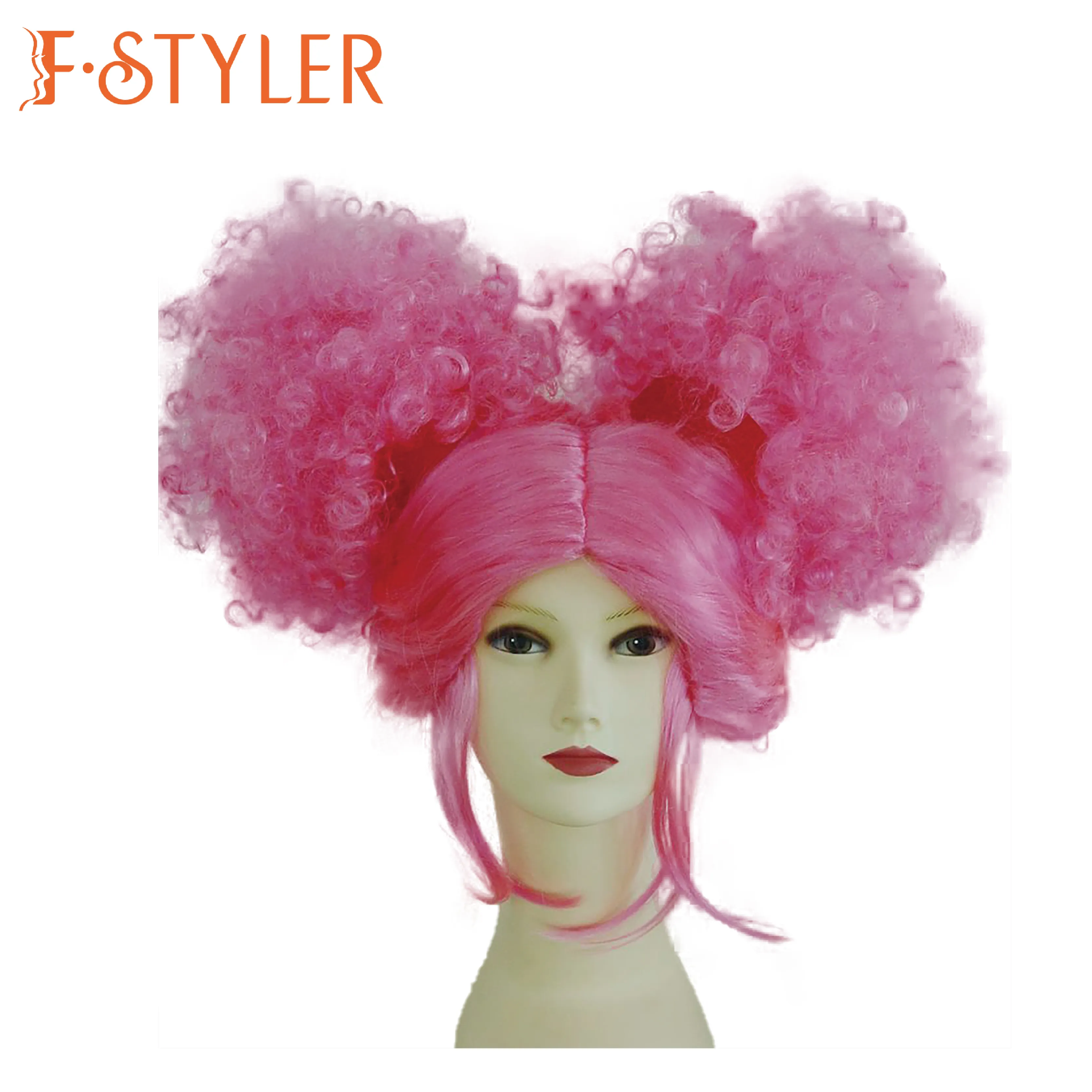 F styler perucas de carnaval para halloween, cabelo grande, venda por atacado, perucas sintéticas personalizadas de fábrica para festas e festas, cosplay