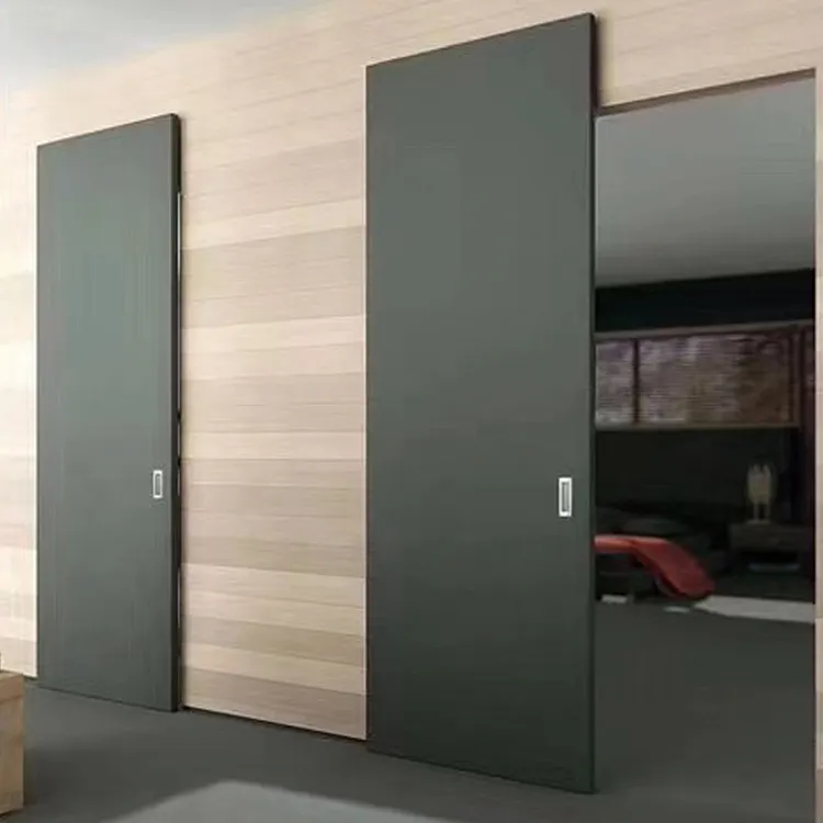 Suporte de parede para casa, conjunto de porta de madeira maciço moderno escondido