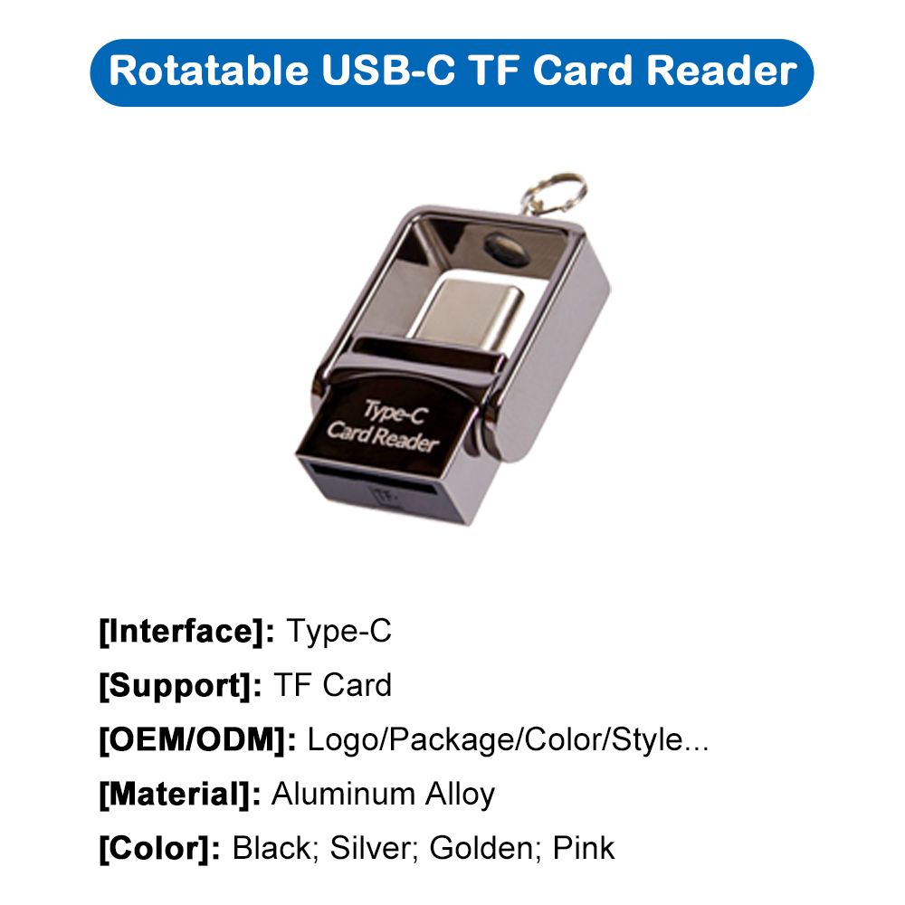 Rotatable USB-C TF CRD-Golden