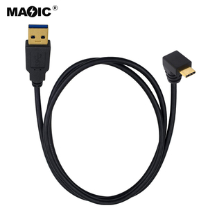 OEM High Quality Gold Plated 1m 2m <strong>USB</strong> 3.0 Type a Male to <strong>USB</strong> Type C 3.1 Charger Cable Data Sync Charge up Down 90 Degree Angle