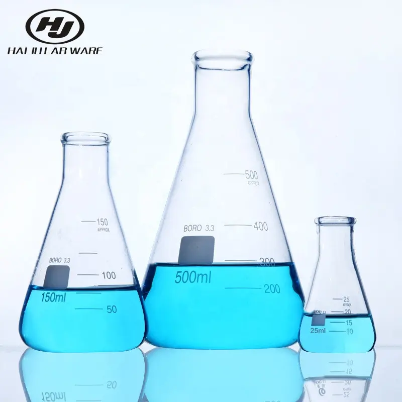 Haiju 50 100 250Ml Transparante Lab Erlenmeyer Glas Wetenschappelijke Glas Erlenmeyer Veilig Glaswerk Laboratorium School Supply