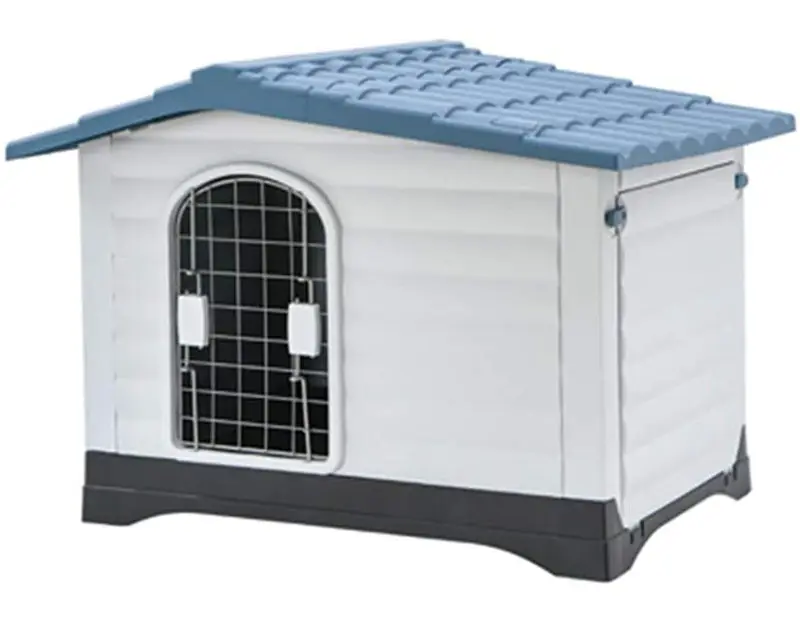 개 개집, 작은 애완 동물을위한 방수 플라스틱 개집, 실내 및 실외 내구성 강아지 집