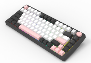 <strong>Customized</strong> 82-Key Wired Mechanical Gaming <strong>Keyboard</strong> Two-Color 75% Design Personalized for Gamers