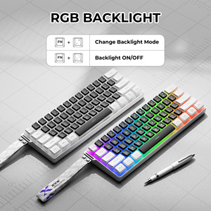 XVX K61 Màng Bàn Phím Im Lặng Key Có Dây Backlit Mini Bàn Phím Với USB Type-C Và Bánh Keycaps - Product Image 3