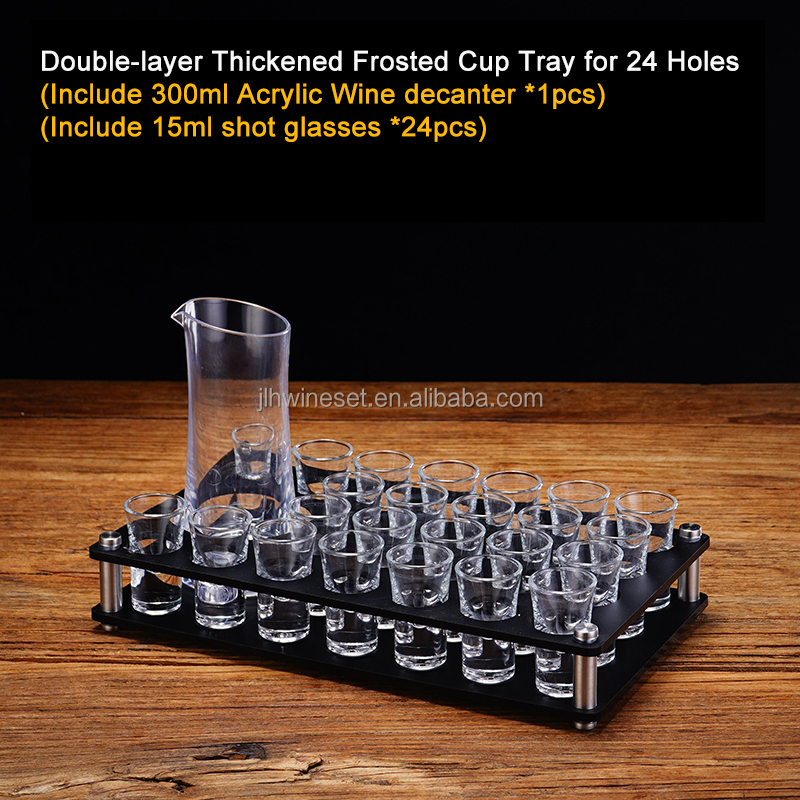 24 holes+24 cups+1 decanter(Acrylic)
