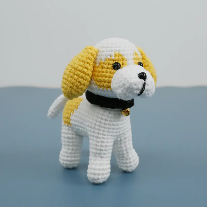 Super Schattig Groothandel Gehaakte Hond Knuffel Dier Pop Schattige Kamer Decoratie Speelgoed Voor Kleine Meisjes Cadeau