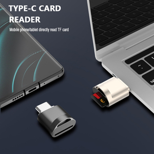 USB C微型sd卡读卡器，带锌合金外部的C型至微型sd卡适配器，适用于TF微型sd卡的便携式sd卡读卡器 - Product Image 2