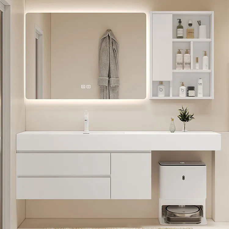 Gabinete de espejo Rosa moderno superventas diseño de madera maciza gabinete de baño personalizado tocador de baño