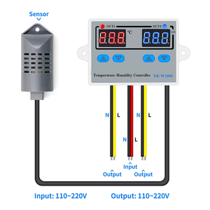Controlador Digital de temperatura y humedad DC12V, termostato higrostato 10A, interruptor de Control de temperatura, XK-W1099 - Product Image 1