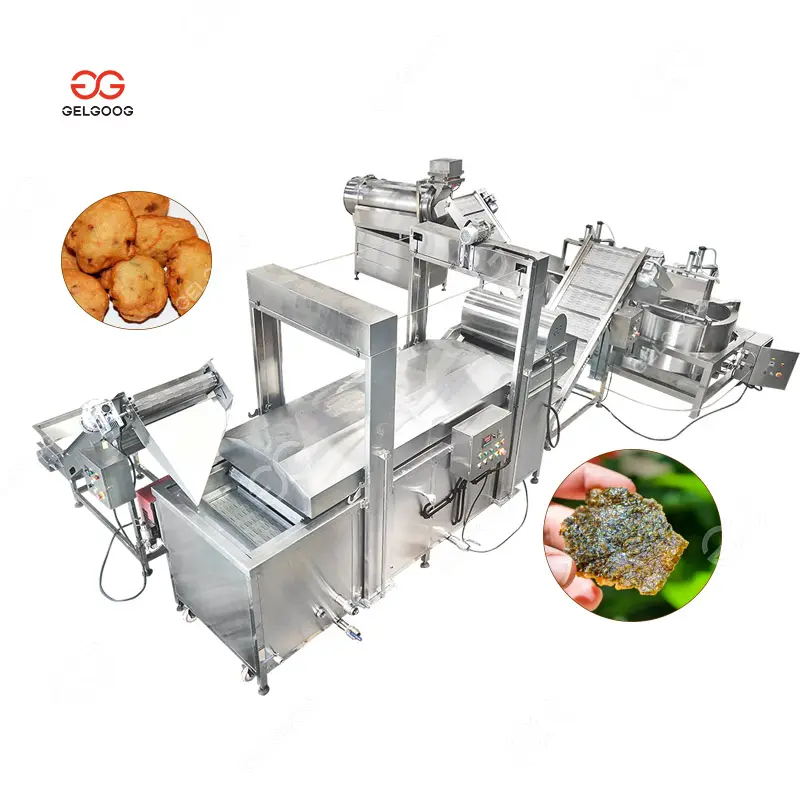 Máquina de fritura contínua a gás akara, 1000 kg por hora, uso comercial, máquina de fritura nori