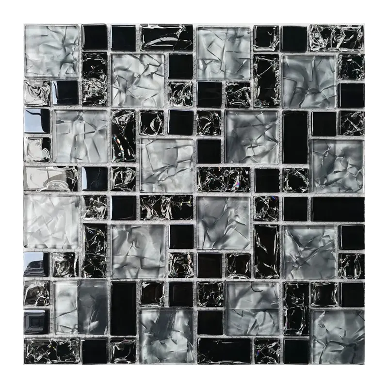 Современная стеклянная мозаика из черного мрамора в виде бара, кофейни, настенное украшение, Высококачественная мозаичная плитка