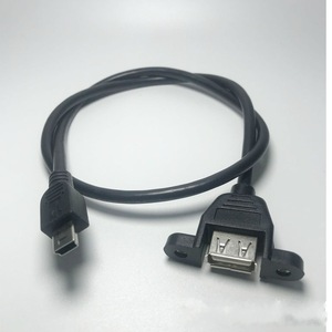 2025新款0.5米迷你USB至a型母打印机延长线USB 2.0连接器聚氯乙烯数据usb-a带螺钉电缆