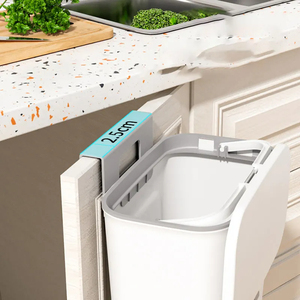9 L mutfak duvara monte asılı sürgülü kapak ile çöp tenekesi çöp depolama Bin oturma odası çöp kovası - Product Image 4