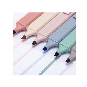 Proveedor personalizado popular sin sangrado nuevo diseño color pastel suave punta de cincel Biblia rotulador marcador conjunto resaltador cuadrado - Product Image 6