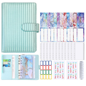 Custom Manual Ledger Journal Spiral <strong>Notebook</strong> Pu Leather A6 Color <strong>Stripe</strong> Cash Envelopes Financial Planner Budget Binder - Product Image 6