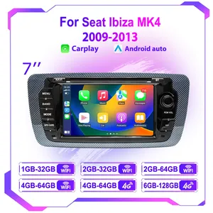 2 Din汽车收音机座椅伊比沙岛2009-2013音频多媒体播放器CarPlay安卓汽车全球定位系统蓝牙无线调频自动广播耳机 - Product Image 2